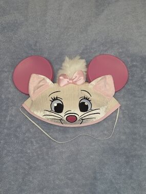 Rare Disney Parks Marie The Aristocats Pink & White Ear Hat Cap Adult 56 cm